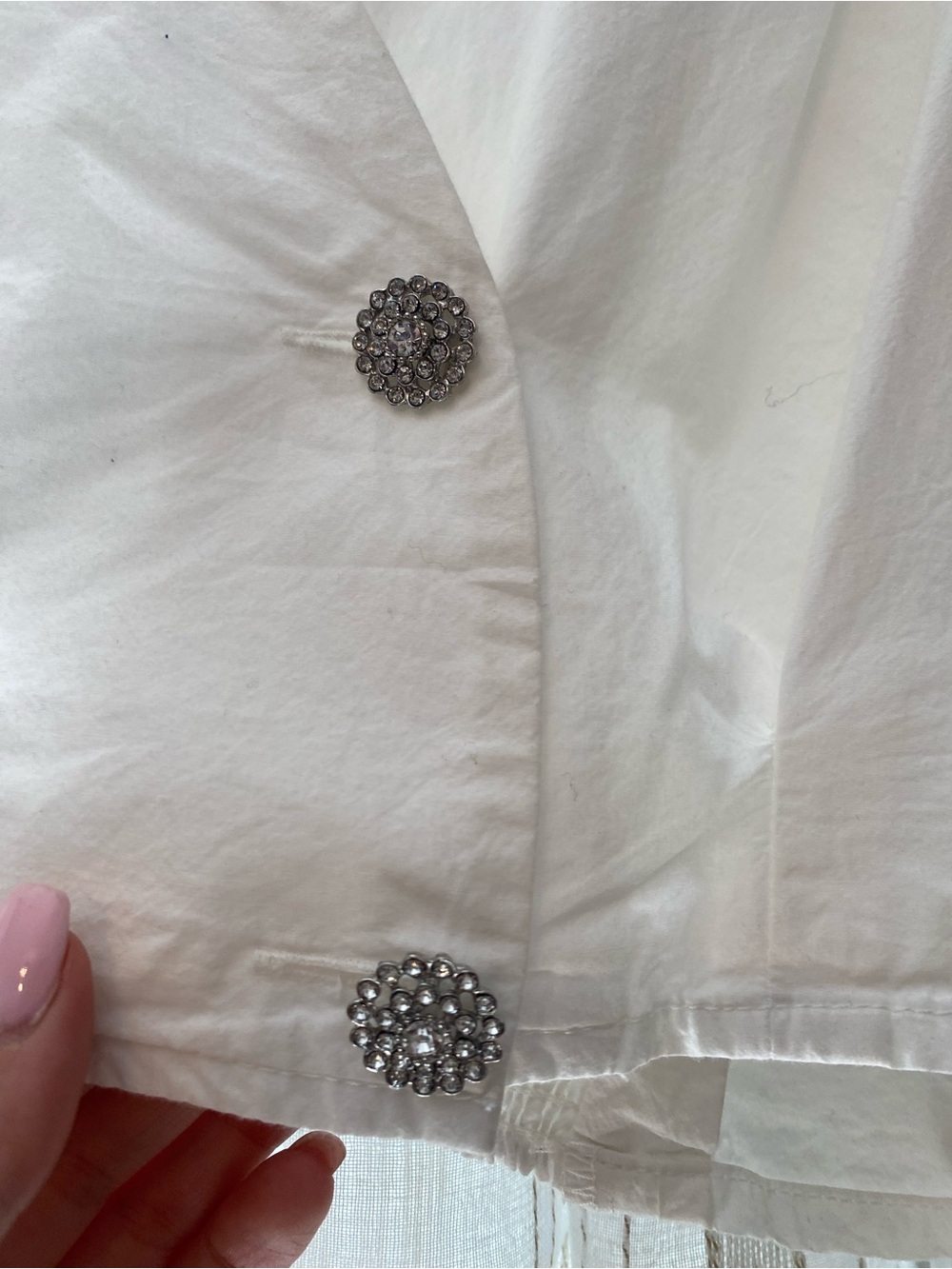 Cropped Button Front White Top - Picture 6 of 6